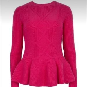 TED BAKER London Ohavia Peplum Sweater Soft Cotton Wool SZ 3 TED US small NWOT
